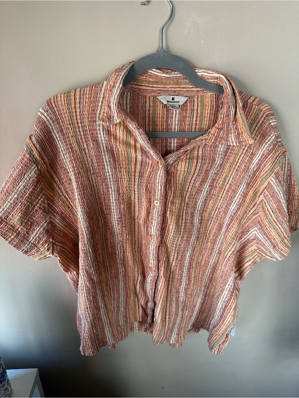Woolrich Textured Stripe Button Up Top – Women’s XL